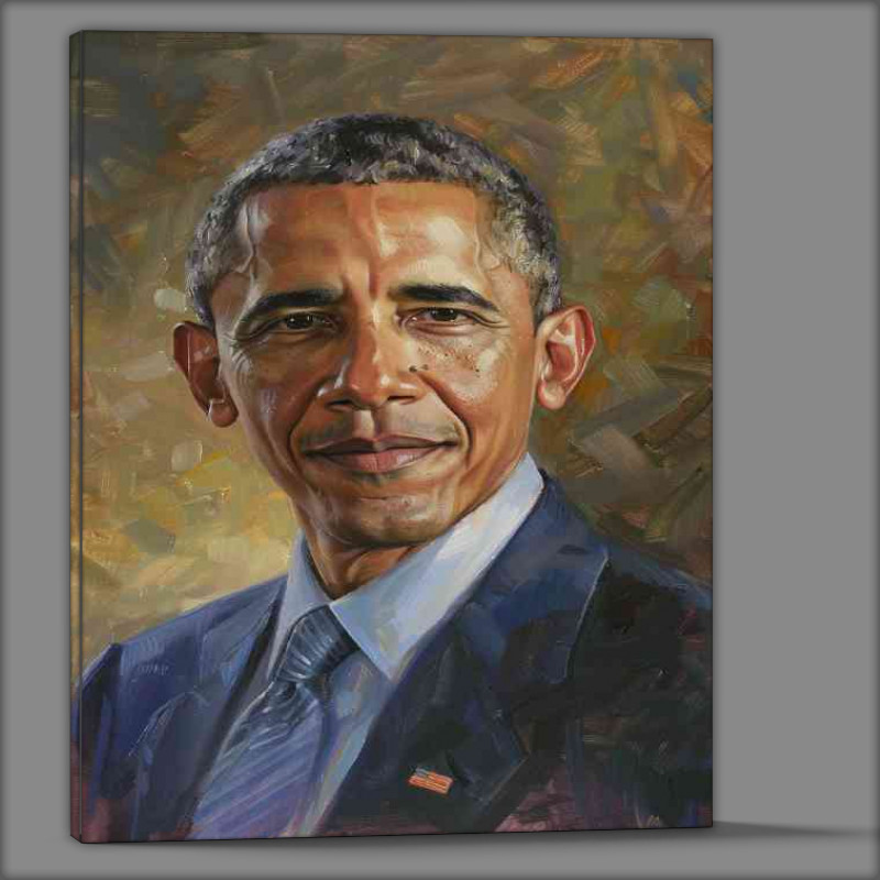 Buy Canvas : (Obama detailed oil painting style)