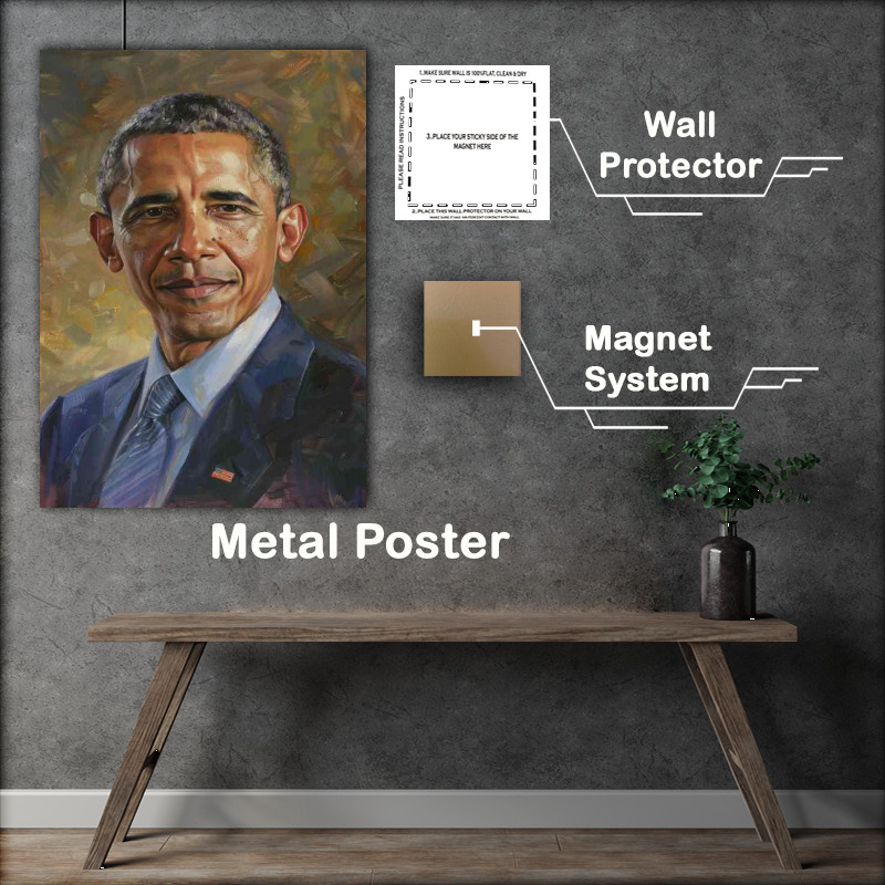 Buy Metal Poster : (Obama detailed oil painting style)