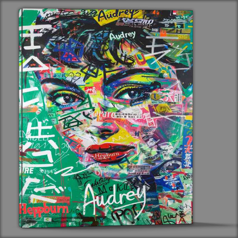 Buy Canvas : (Painted style Audry Hepburn graffiti)