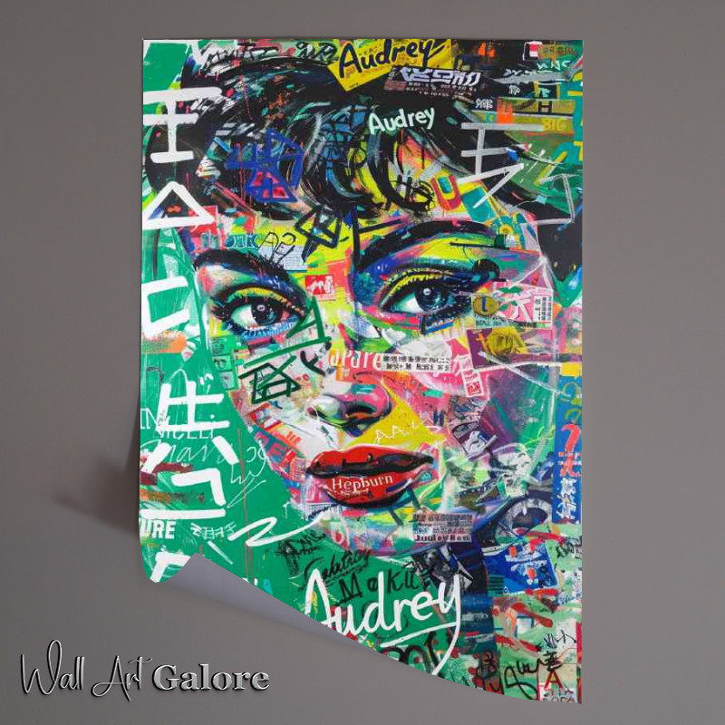 Buy Unframed Poster : (Painted style Audry Hepburn graffiti)