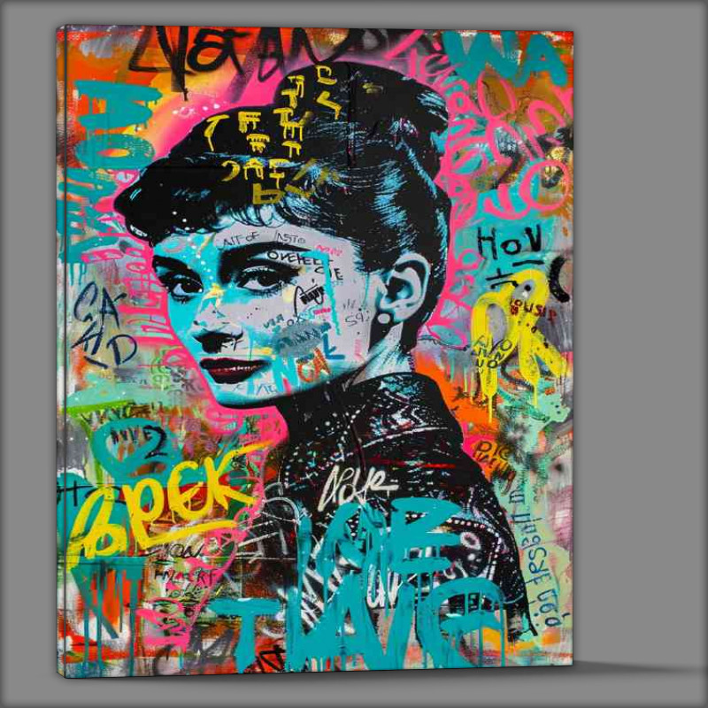 Buy Canvas : (Painting of Audrey Hepburn in the style of graffiti)