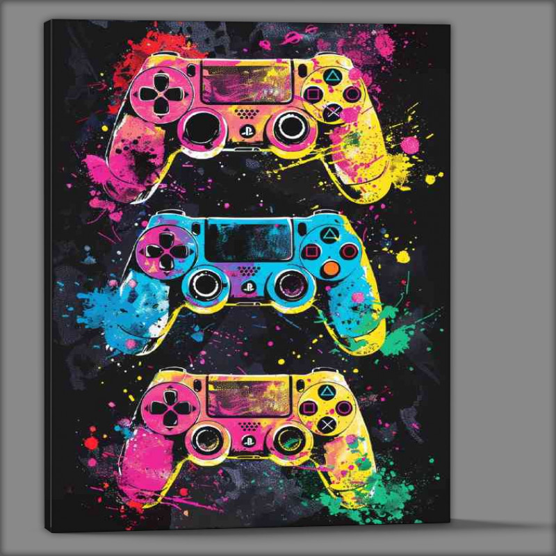 Buy Canvas : (A trio of game controllers)