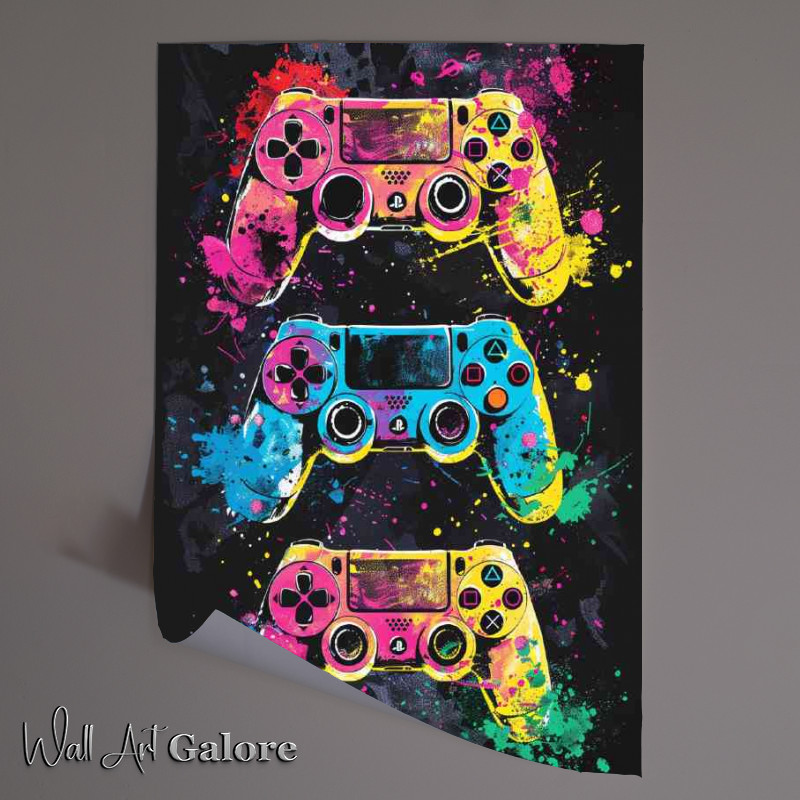 Buy Unframed Poster : (A trio of game controllers)