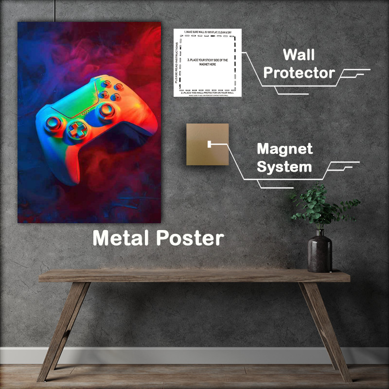 Buy Metal Poster : (Neon game controller)