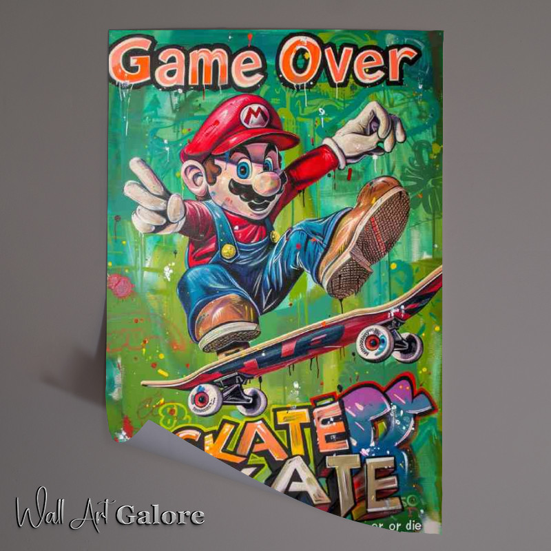 Buy Unframed Poster : (Skate with style game over)