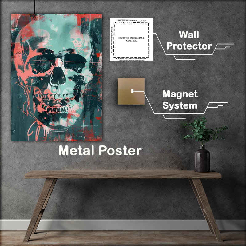 Buy Metal Poster : (Edgy skull street art)