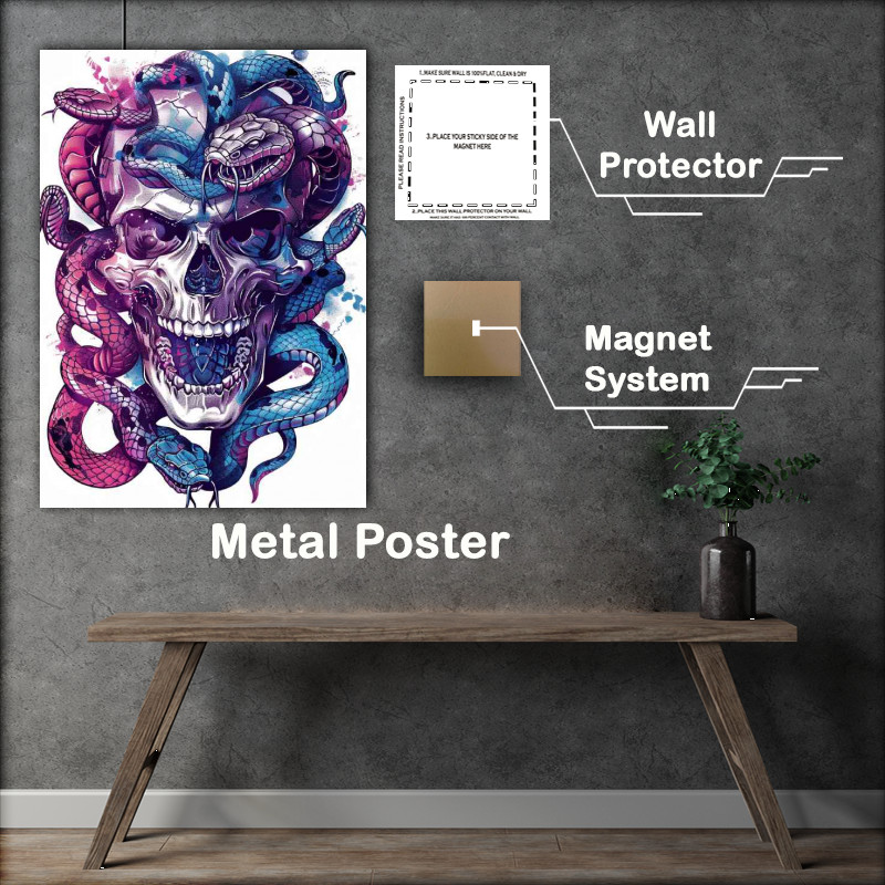 Buy Metal Poster : (Skull and snakes protected)
