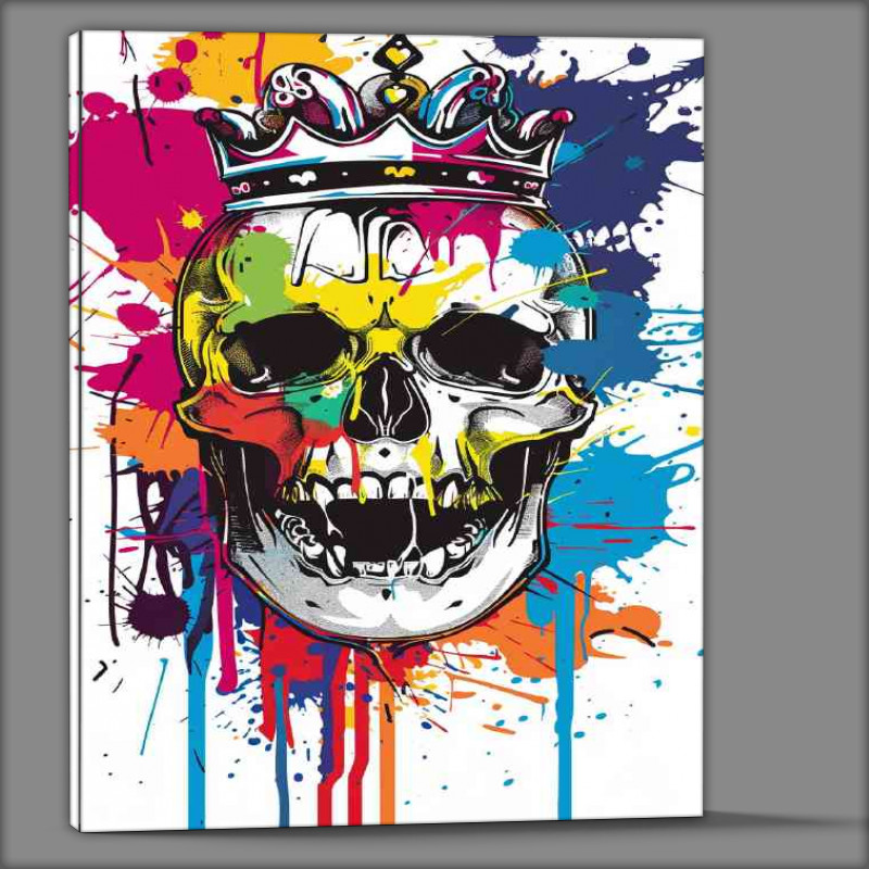 Buy Canvas : (Splashed art king skull)