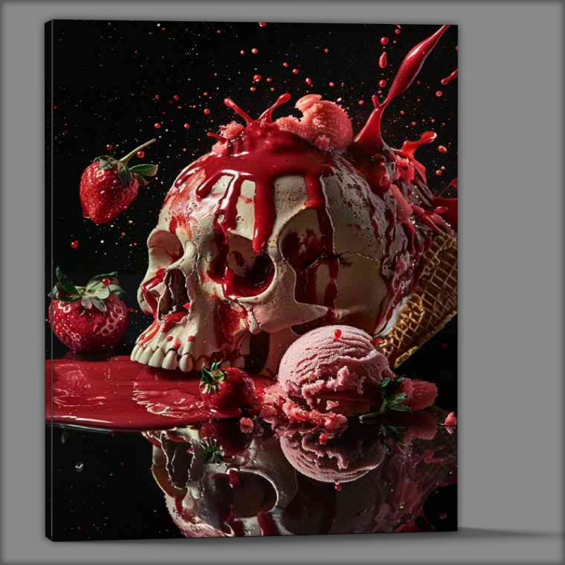 Buy Canvas : (The Sweet skull and dripping icecream)