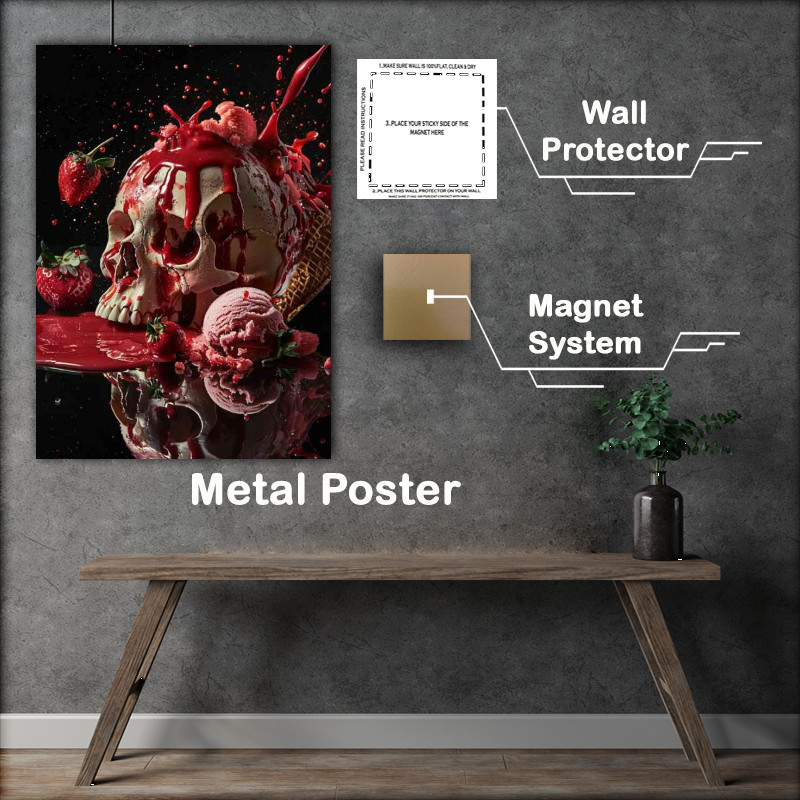 Buy Metal Poster : (The Sweet skull and dripping icecream)
