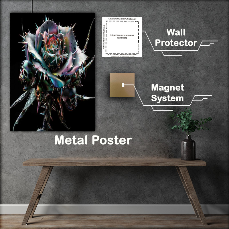 Buy Metal Poster : (The rainbow metal rose in colour)