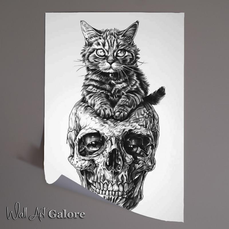 Buy Unframed Poster : (The skull and the cat)
