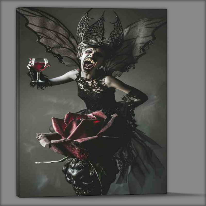 Buy Canvas : (The vampire fairy with red wine)