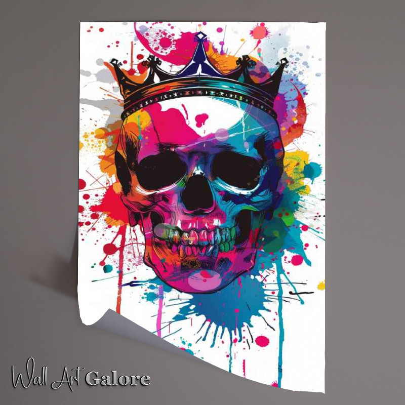 Buy Unframed Poster : (Vector king skull art)