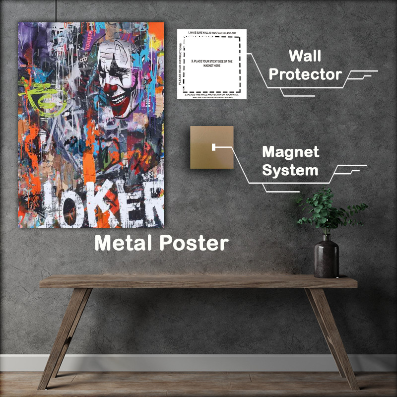 Buy Metal Poster : (Abstract street art joker)