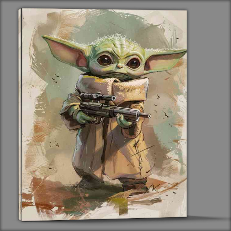 Buy Canvas : (Baby yoda painted style art)