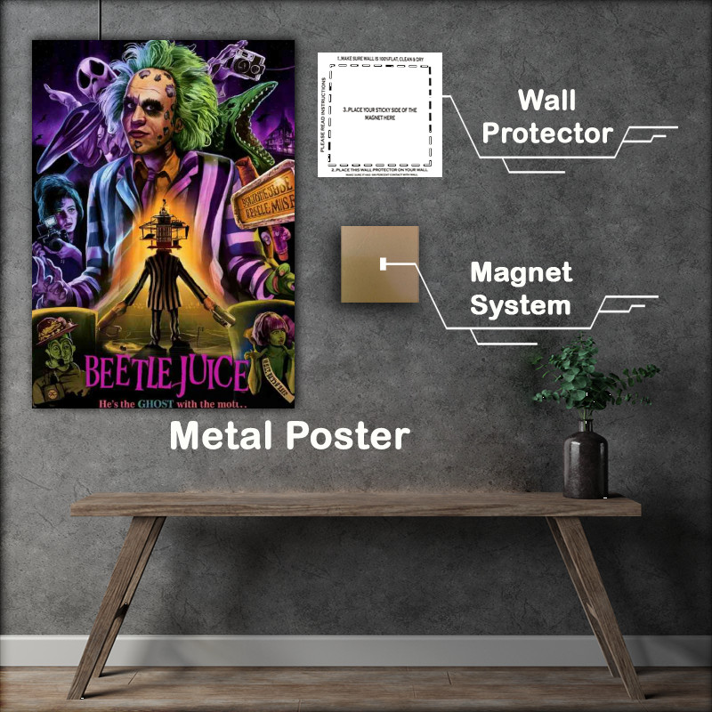 Buy Metal Poster : (Beetle juice crazy head)