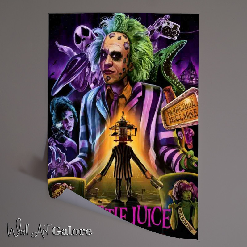 Buy Unframed Poster : (Beetle juice crazy head)
