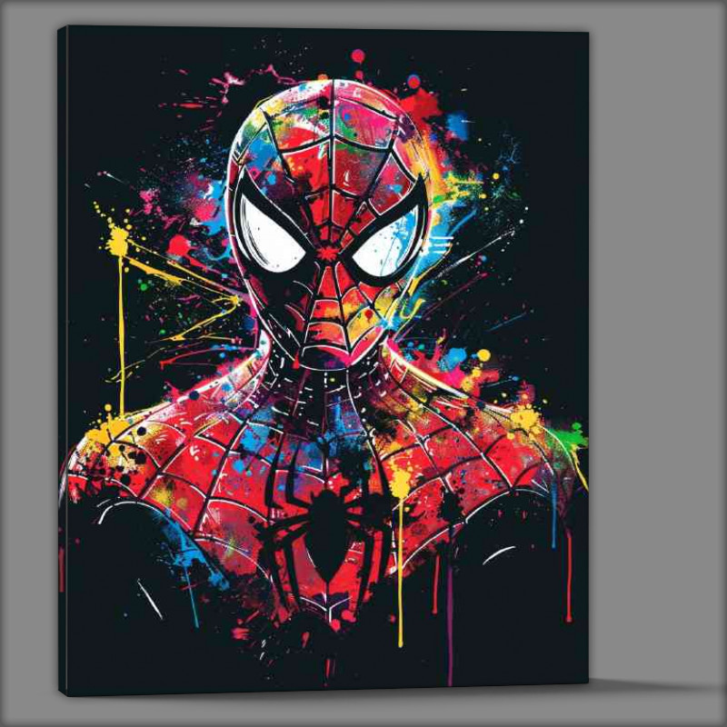 Buy Canvas : (Colourful splash art spider head shot)