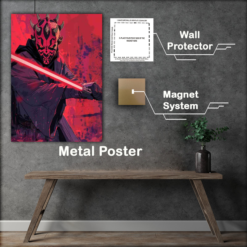 Buy Metal Poster : (Darth maul with sabour style art)