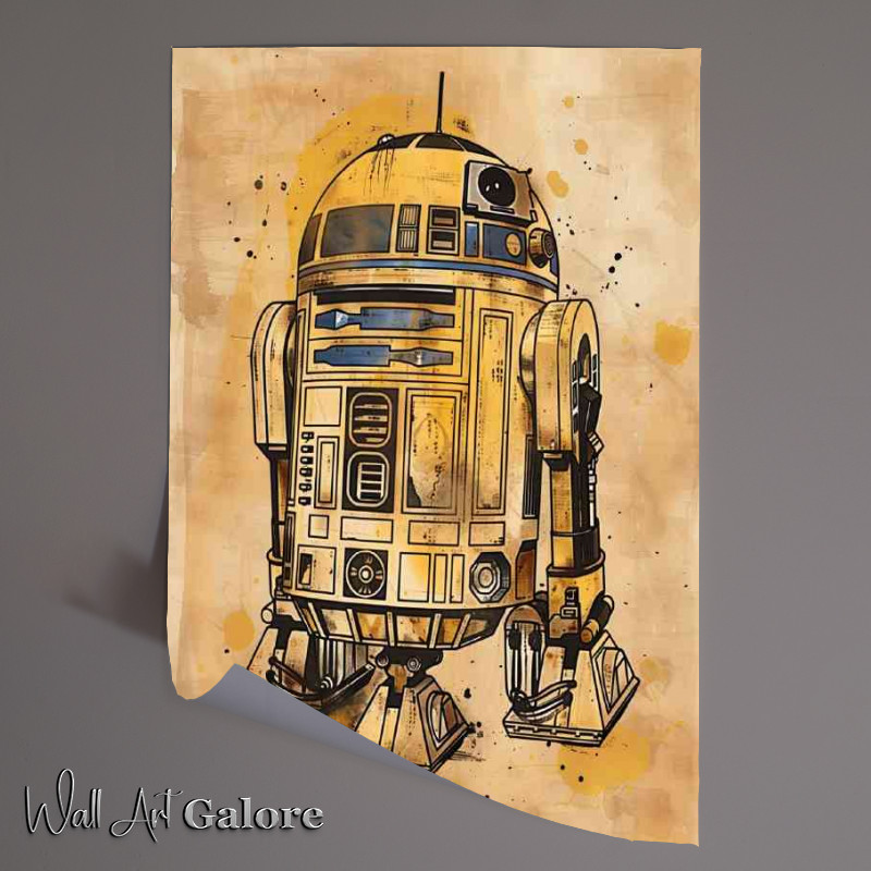 Buy Unframed Poster : (Drawing style of droid in yellow and blue)