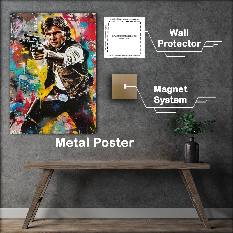 Buy Metal Poster : (Harrison ford splashed pop art)