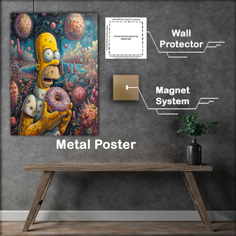 Buy Metal Poster : (Homer simpson style donut forest)