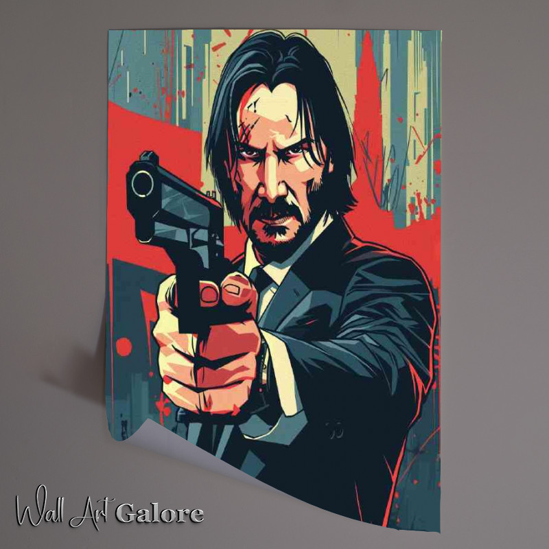 Buy Unframed Poster : (John wick Kenu vector style)