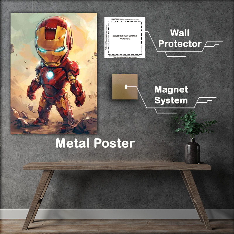 Buy Metal Poster : (Little Iron man on the rocks)