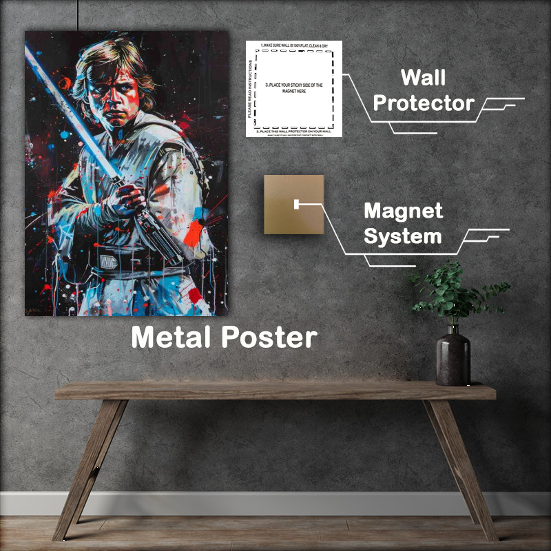 Buy Metal Poster : (Luke Skywalker painted splash art style)