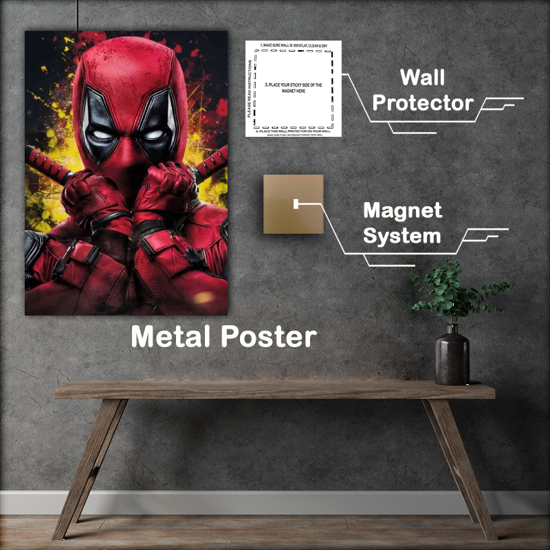 Buy Metal Poster : (Painted style deadpool splash art)