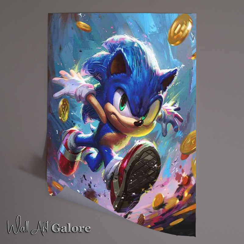 Buy Unframed Poster : (Painting style of the hedgehog on the run)