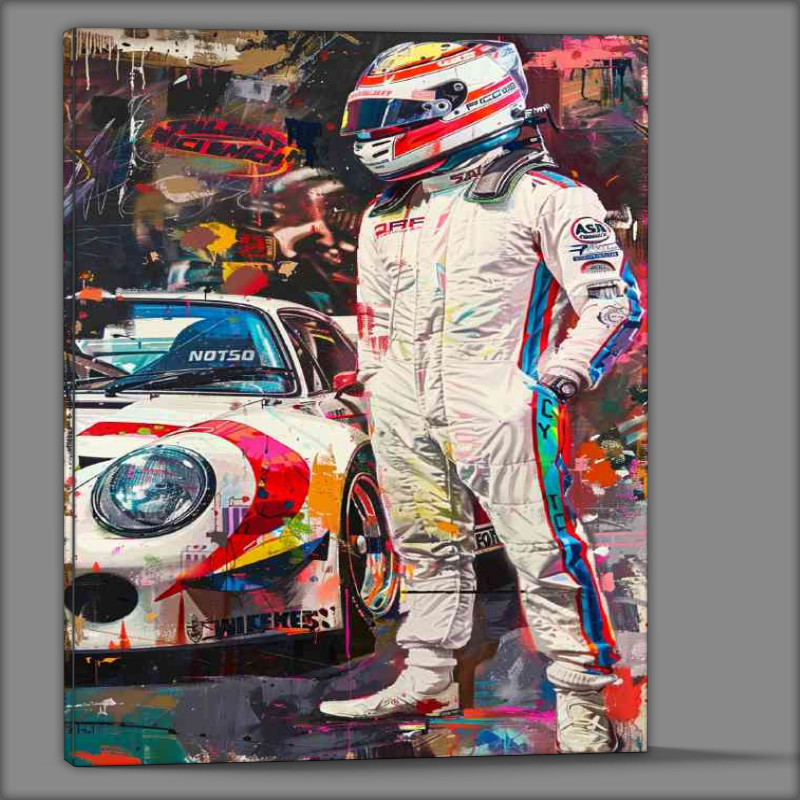 Buy Canvas : (Racing driver suited up)