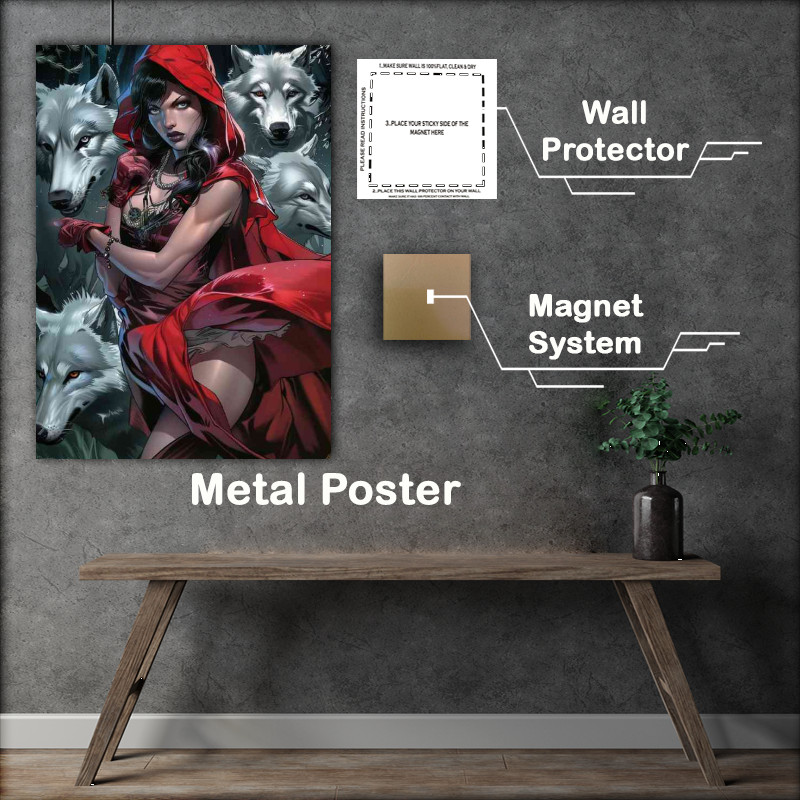 Buy Metal Poster : (Red Riding Hood pin up)