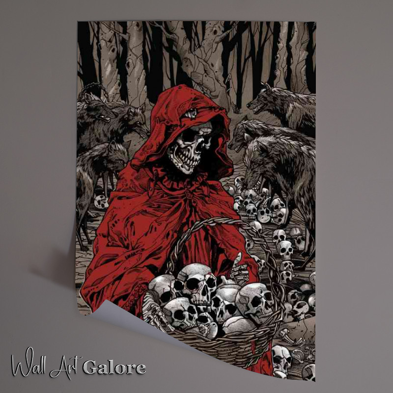 Buy Unframed Poster : (Red riding hood with a basket of skulls)