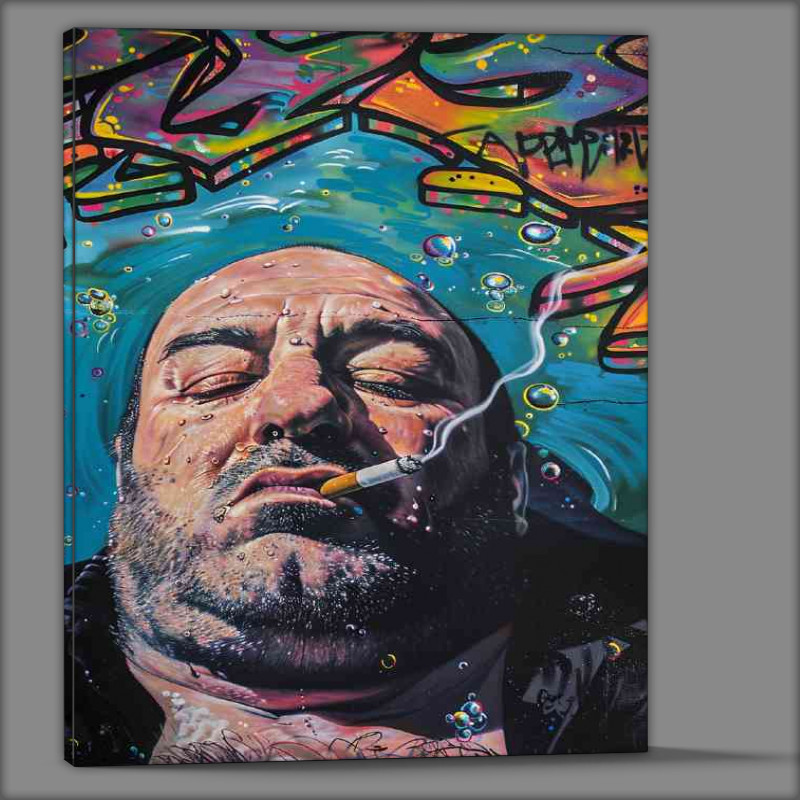 Buy Canvas : (Sopranos James Gandolfini street art style)