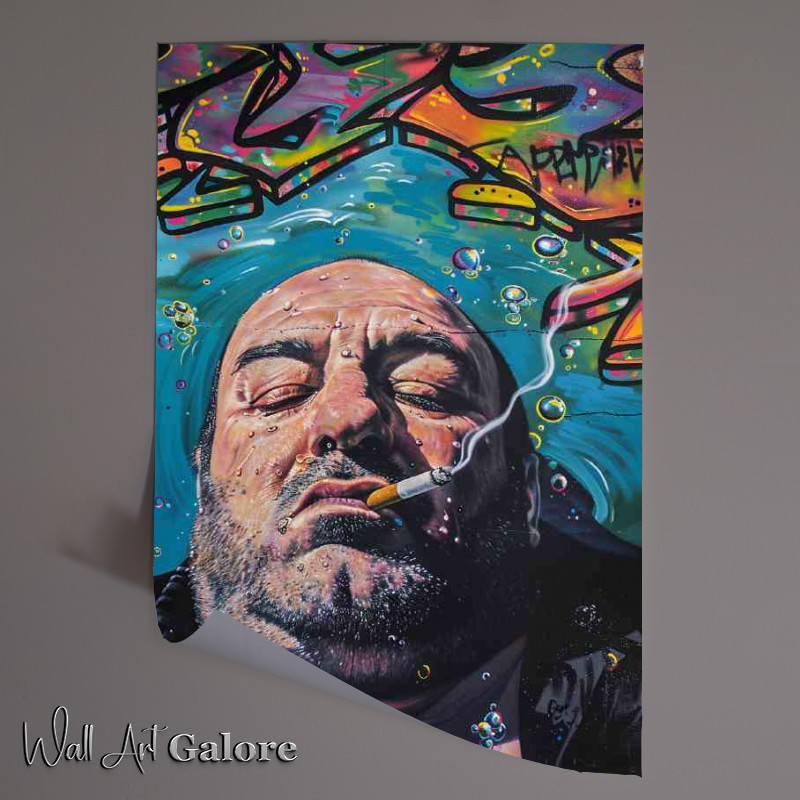 Buy Unframed Poster : (Sopranos James Gandolfini street art style)