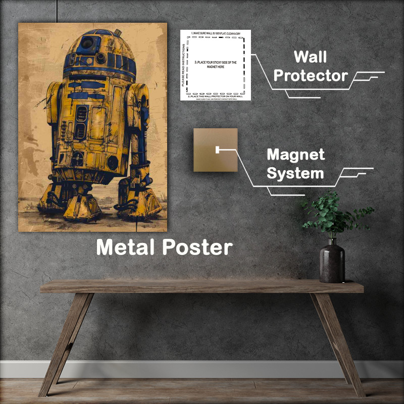 Buy Metal Poster : (Street art r2d2 graffiti style)