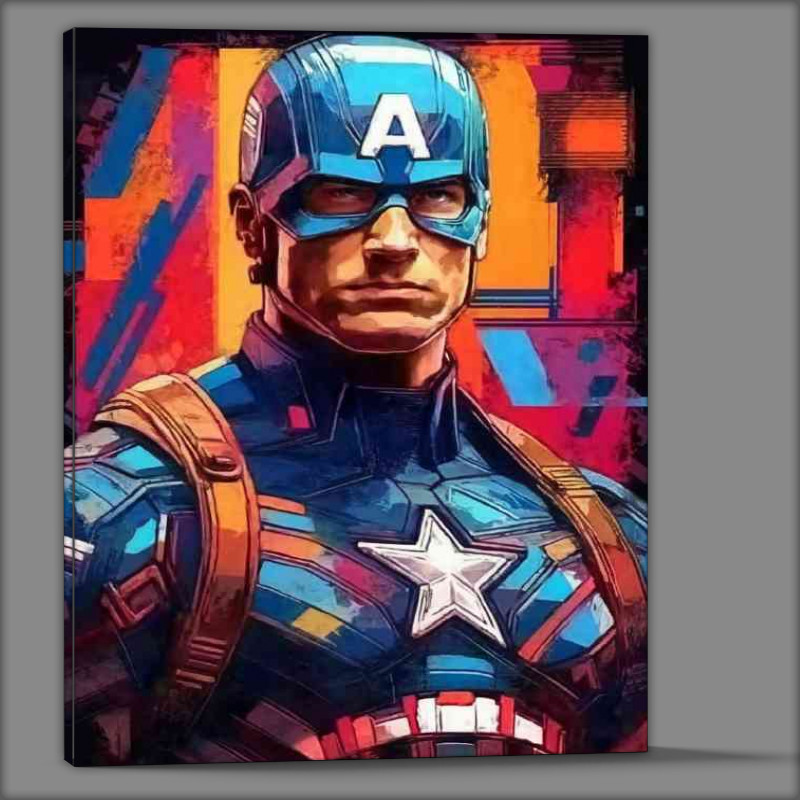 Buy Canvas : (Styleised portrait of a super hero painted)