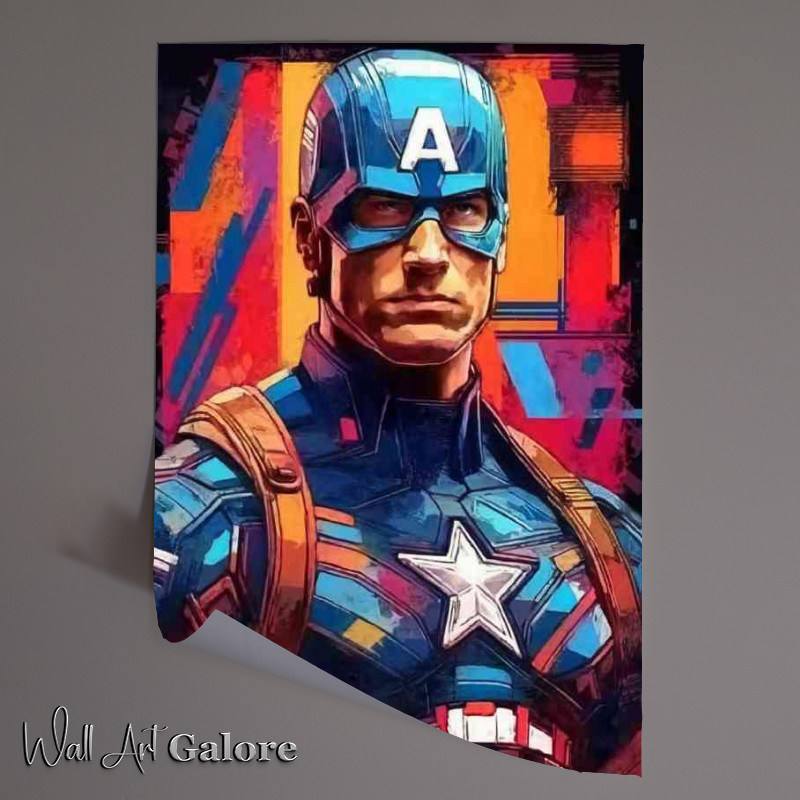 Buy Unframed Poster : (Styleised portrait of a super hero painted)