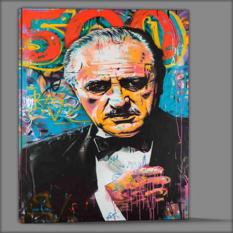 Buy Canvas : (The Godfather movie poster painting of Marlon Brando)