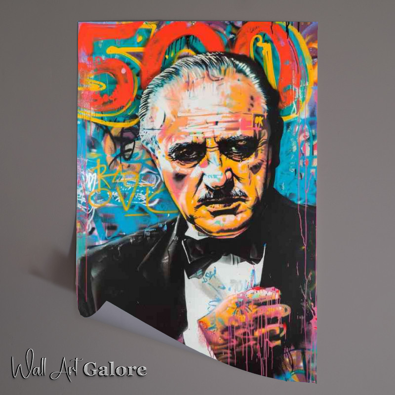 Buy Unframed Poster : (The Godfather movie poster painting of Marlon Brando)