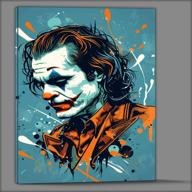 Buy Canvas : (The joker in blue splash art mixed pop art)