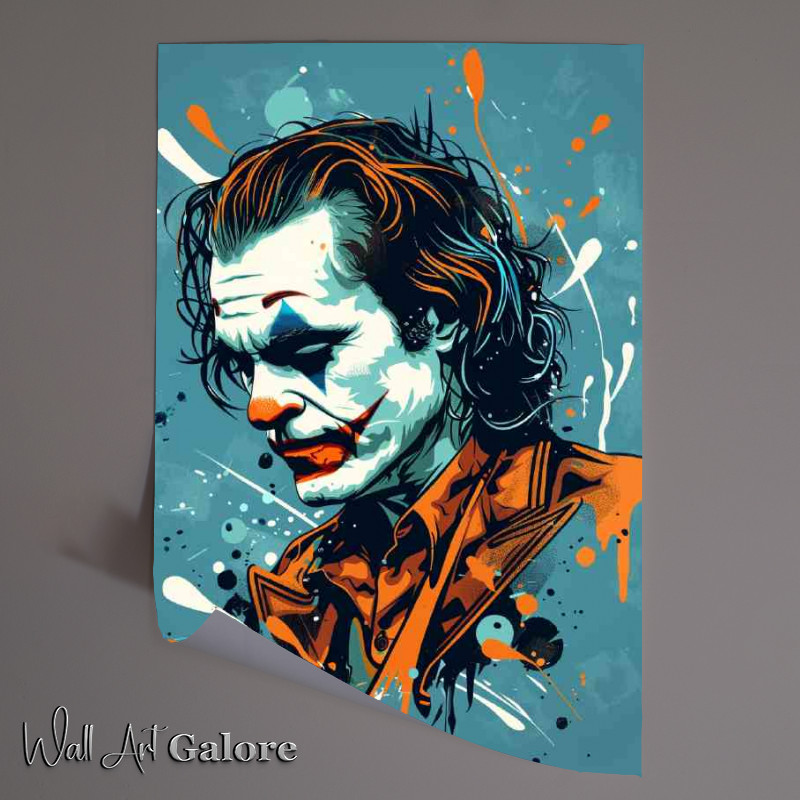 Buy Unframed Poster : (The joker in blue splash art mixed pop art)