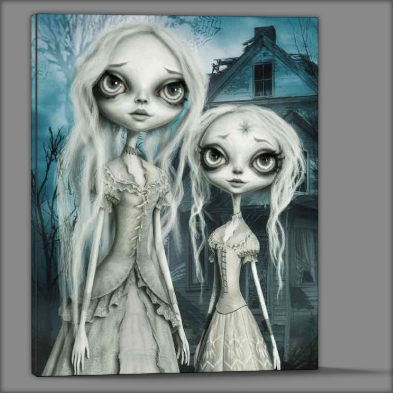 Buy Canvas : (Two ethereal almost ghostly figures with large eyes)