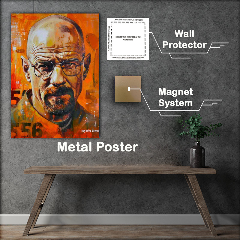 Buy Metal Poster : (Walter White breaking bad in orange style)