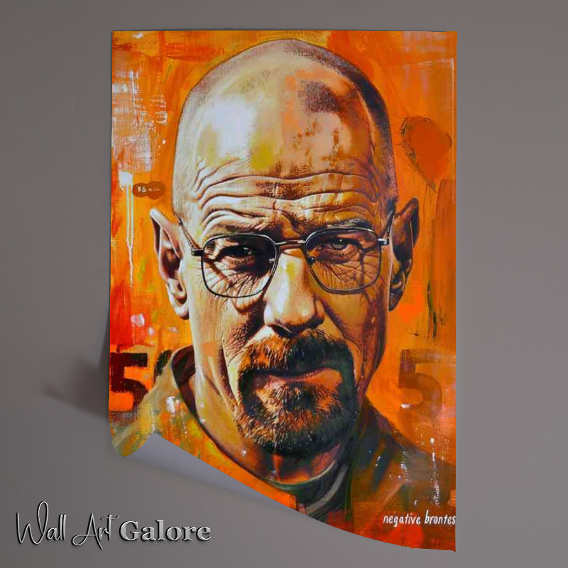 Buy Unframed Poster : (Walter White breaking bad in orange style)