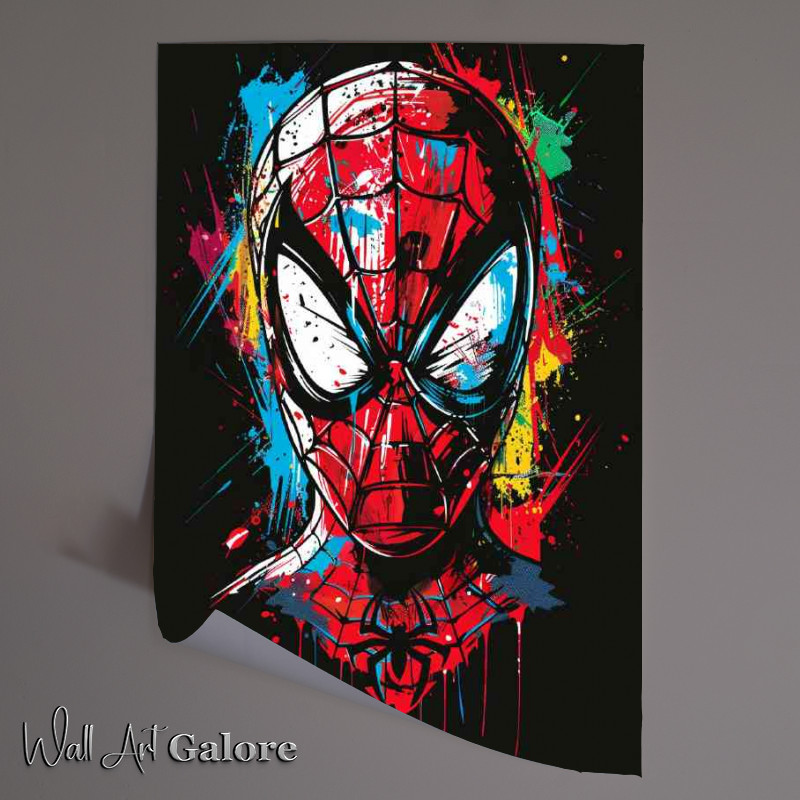 Buy Unframed Poster : (vector style spiderman face)