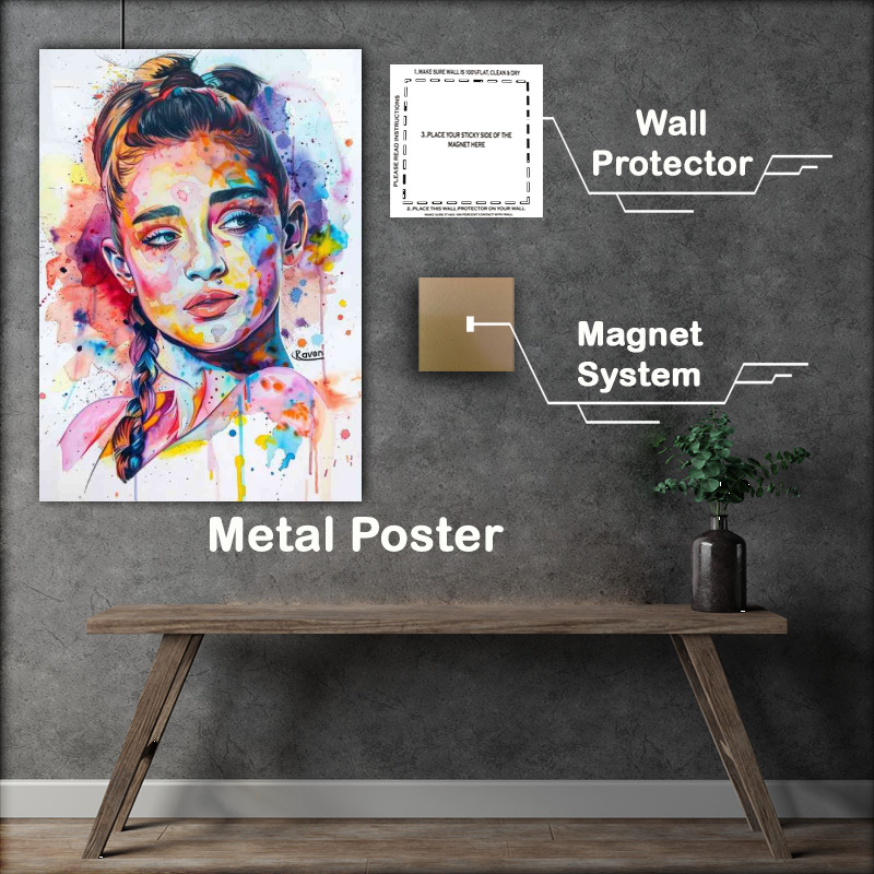 Buy Metal Poster : (Arianna Grande in the style of watercolor)