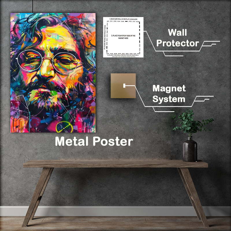 Buy Metal Poster : (Colorful painting of John Lennon)
